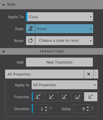 Using the function ease-out