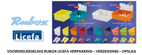 Voordeelregeling Rubox Licefa Verpakking - Verzending - Opslag